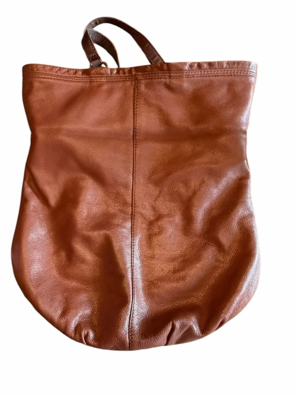 Lucky Brand Abbey Road Fold Over Cinnamon Brown Leather Handbag Shoulder Bag